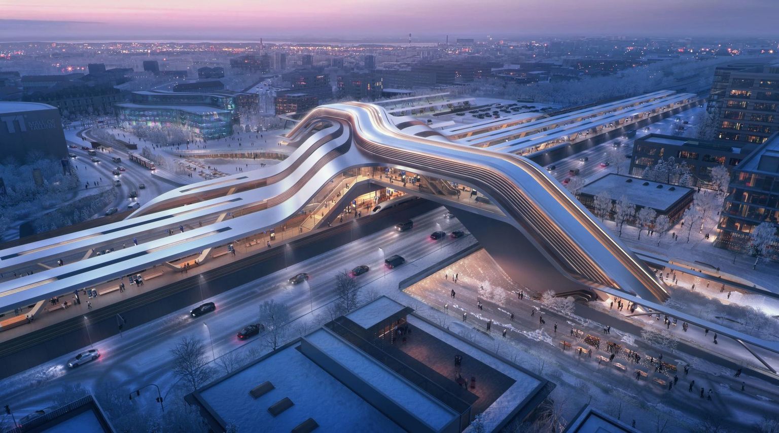 Terminali idee­konkursi võidutöö arhitektibüroolt Zaha Hadid Architects ja osaühingult Esplan.