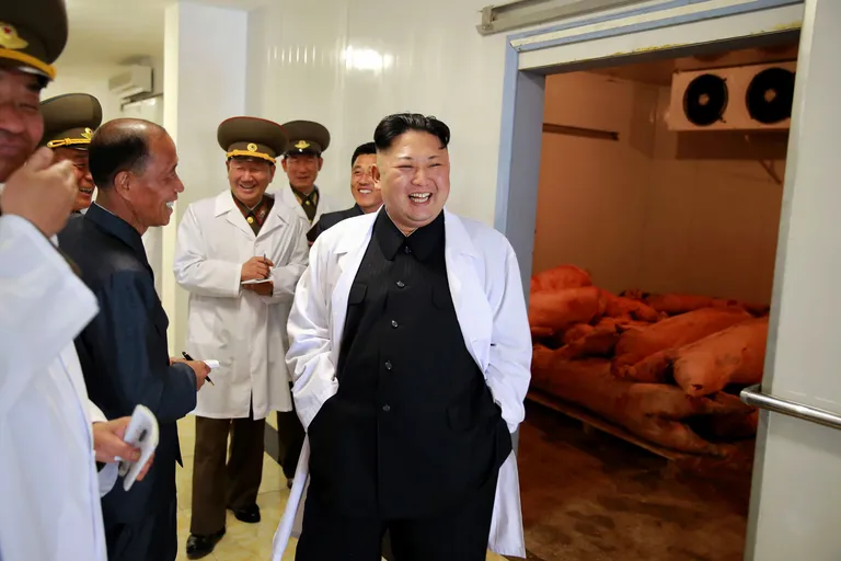Kim Jong-un Põhja-Korea õhujõudude seafarmis ja tapamajas