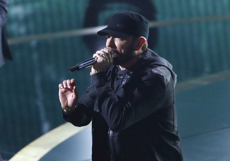 REFILE - CORRECTING SONG TITLE Eminem performs "Lose Yourself" during the Oscars show at the 92nd Academy Awards in Hollywood, Los Angeles, California, U.S., February 9, 2020. REUTERS/Mario Anzuoni Эминем