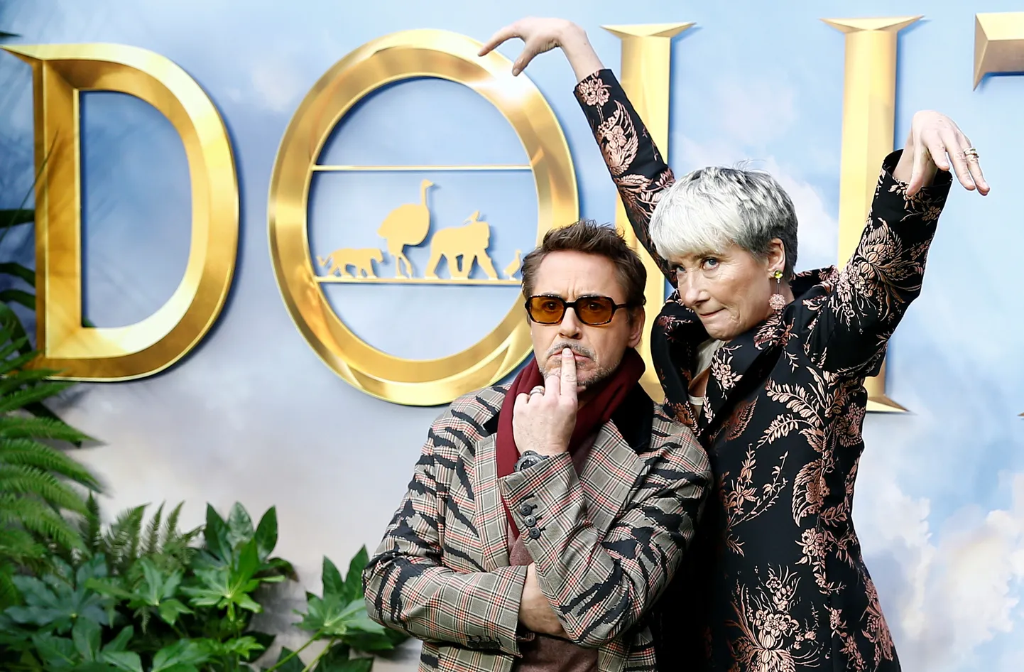Robert Downey Jr. ja Emma Thompson filmi «Doktor Dolittle» esilinastusel hullamas