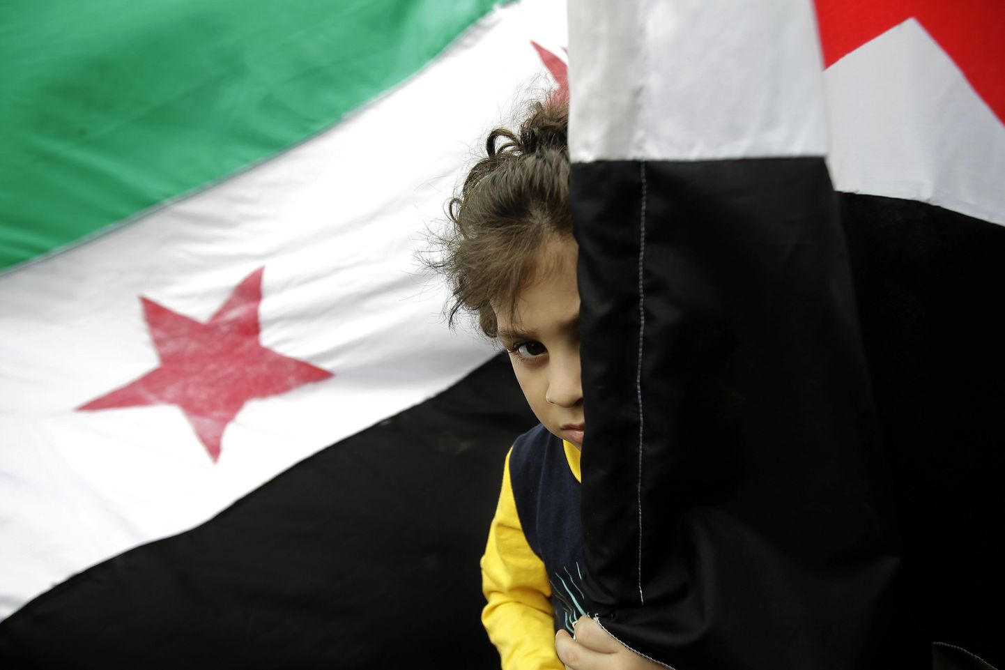 Laps täna Beirutis peetud president Bashar al-Assadi vastaselt meeleavalduselt.