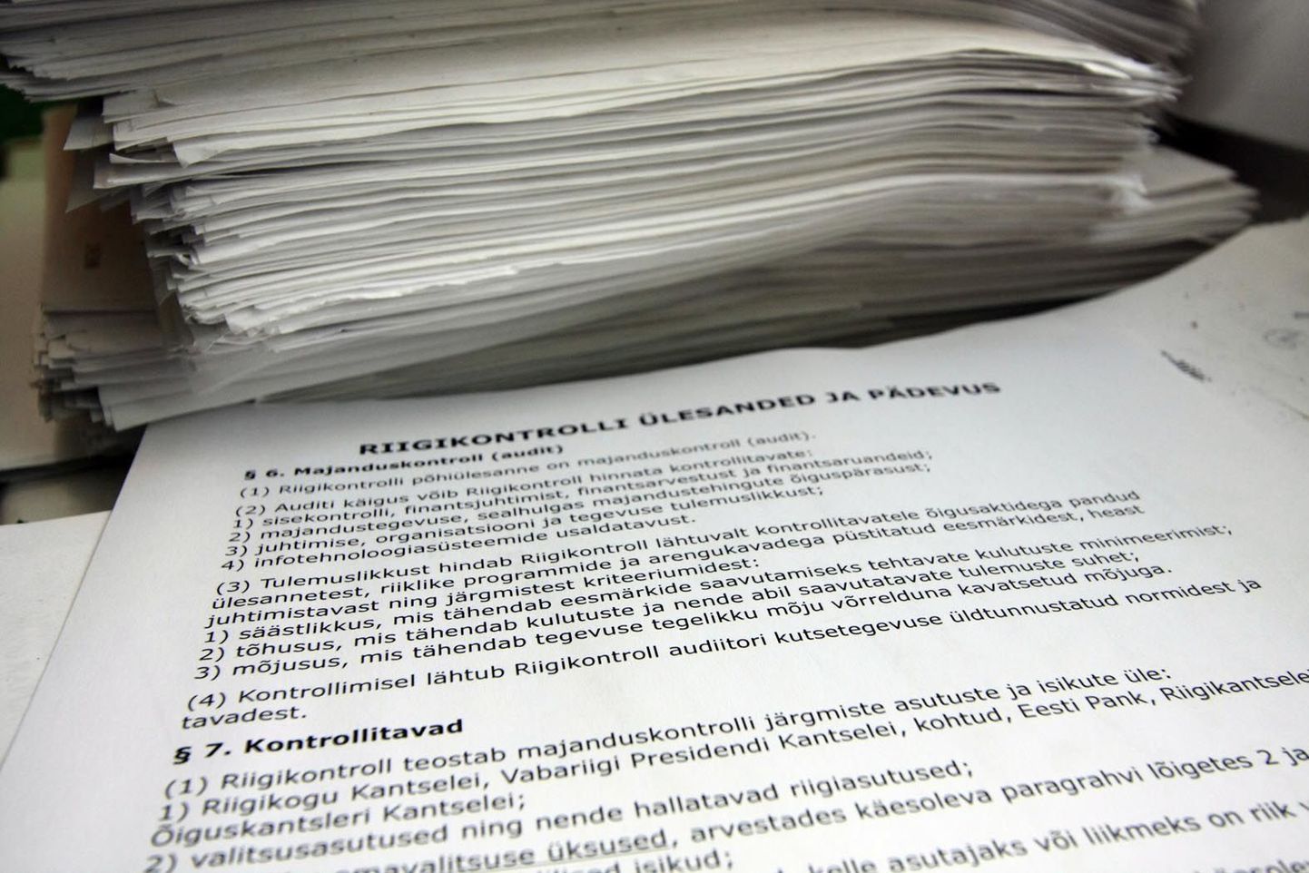 Riigikontrolli audiitorid tutvusid Valga linnavalitsuses perioodi 1. jaanuar 2007 kuni 31. detsember 2008 dokumentidega.