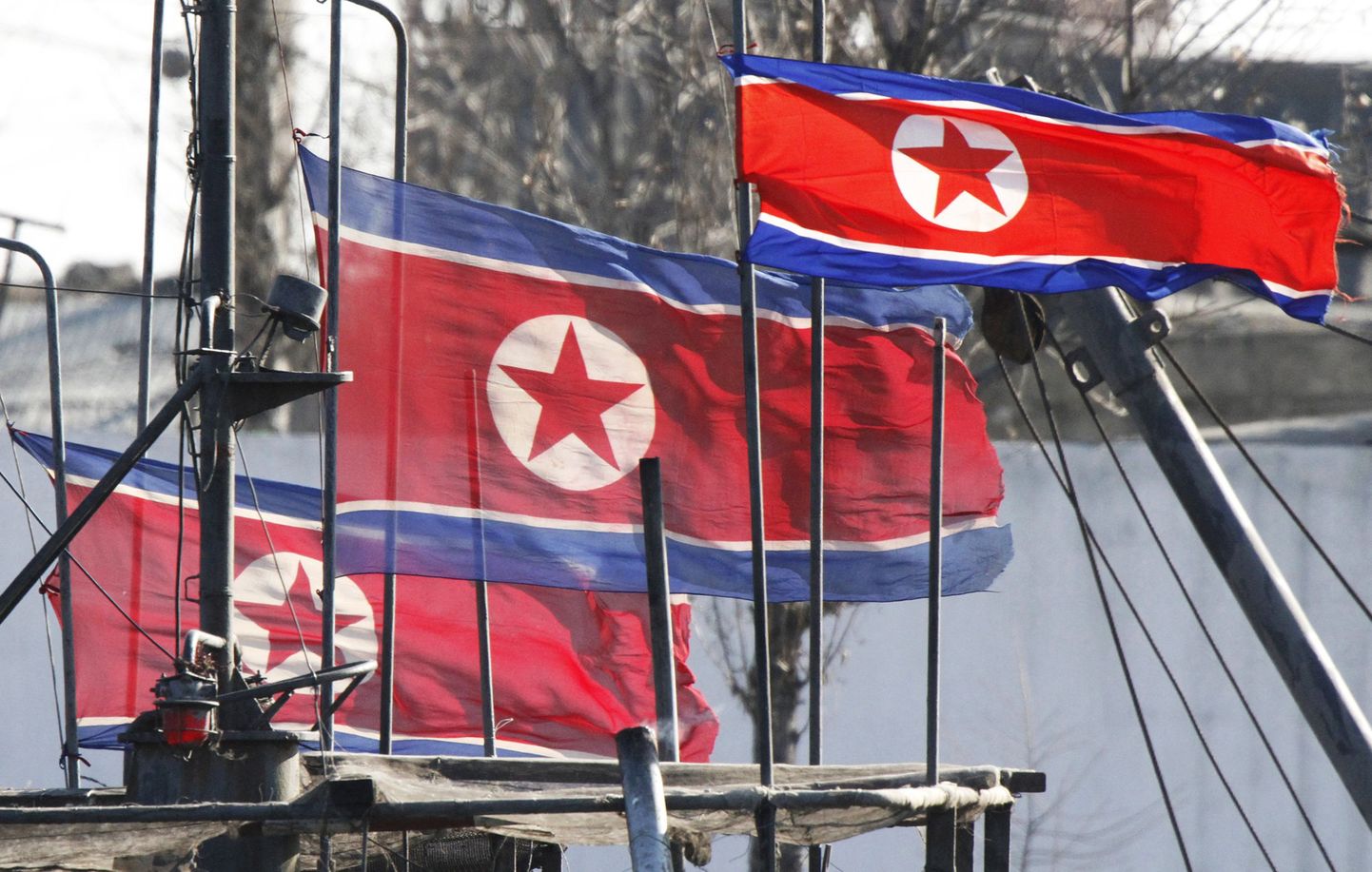 Põhja-Korea lipud.