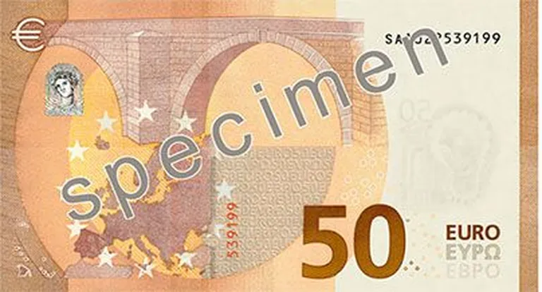 Uue 50-eurose tagakülg.