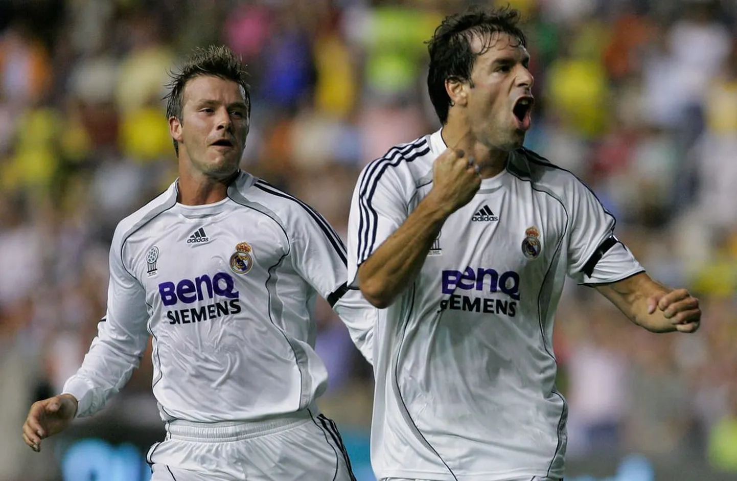 Real Madridi ründaja Ruud van Nistelrooy (paremal) ja poolkaitsja David Beckham.