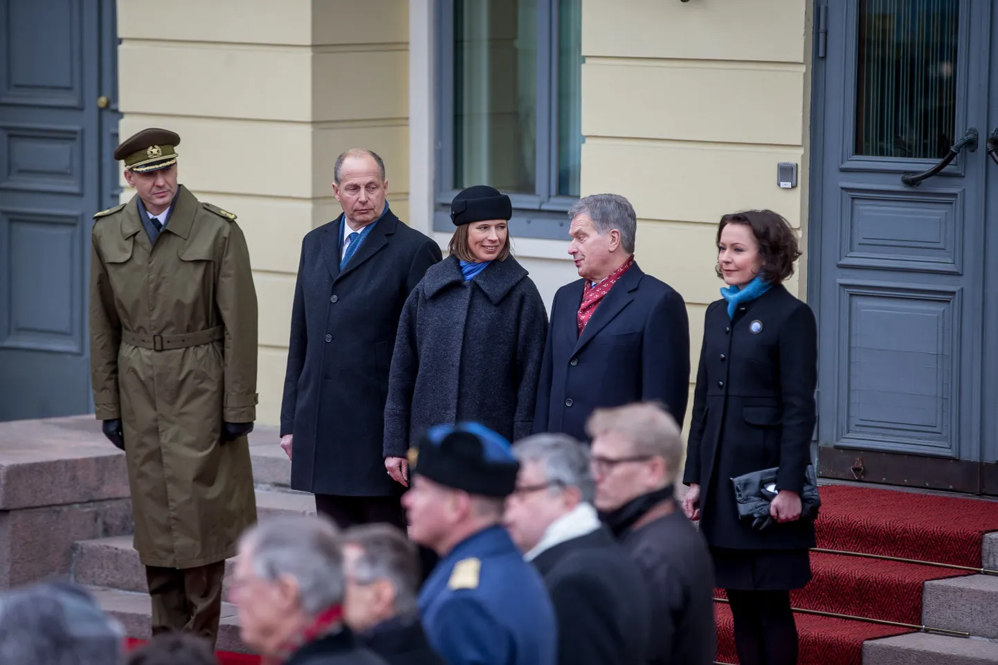 Eesti president Kersti Kaljulaid riigiviisidil Soomes 7.-8- märtsil. Hetk kohtumisest Soome presidendi Sauli Niinistö ja proua Jenni Haukioga