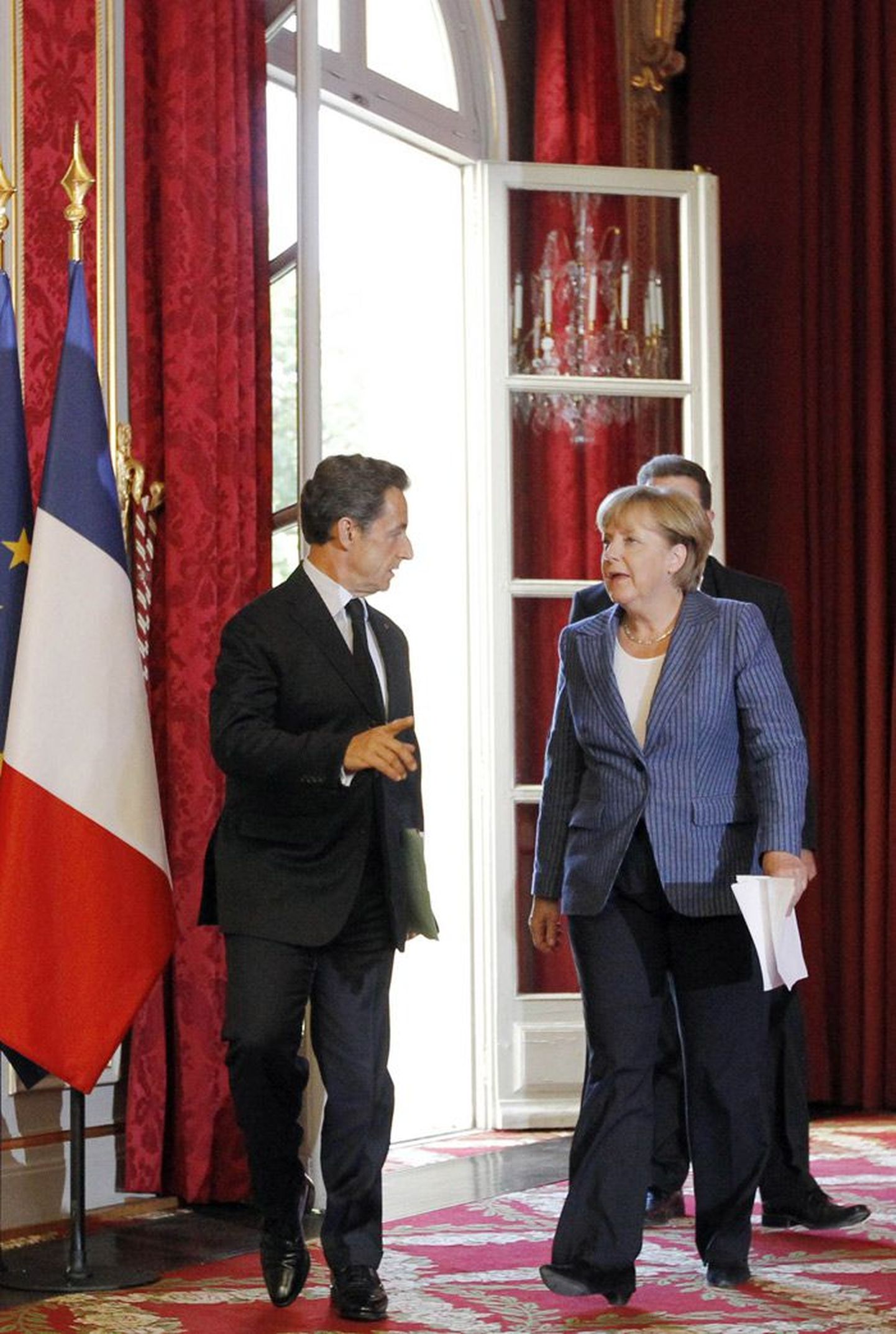 Prantsusmaa president Nicolas Sarkozy ja Saksamaa liidukantsler Angela Merkel Elysée palees.