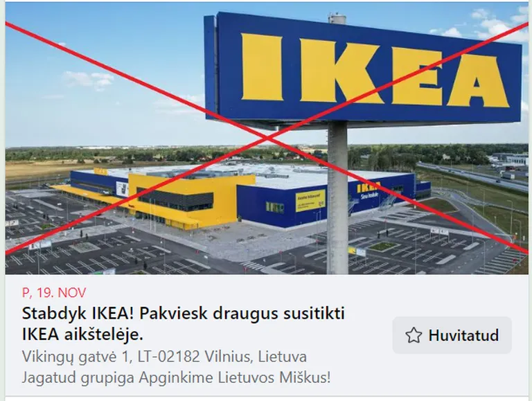Kutse IKEAT boikoteerivale meeleavaldusele.