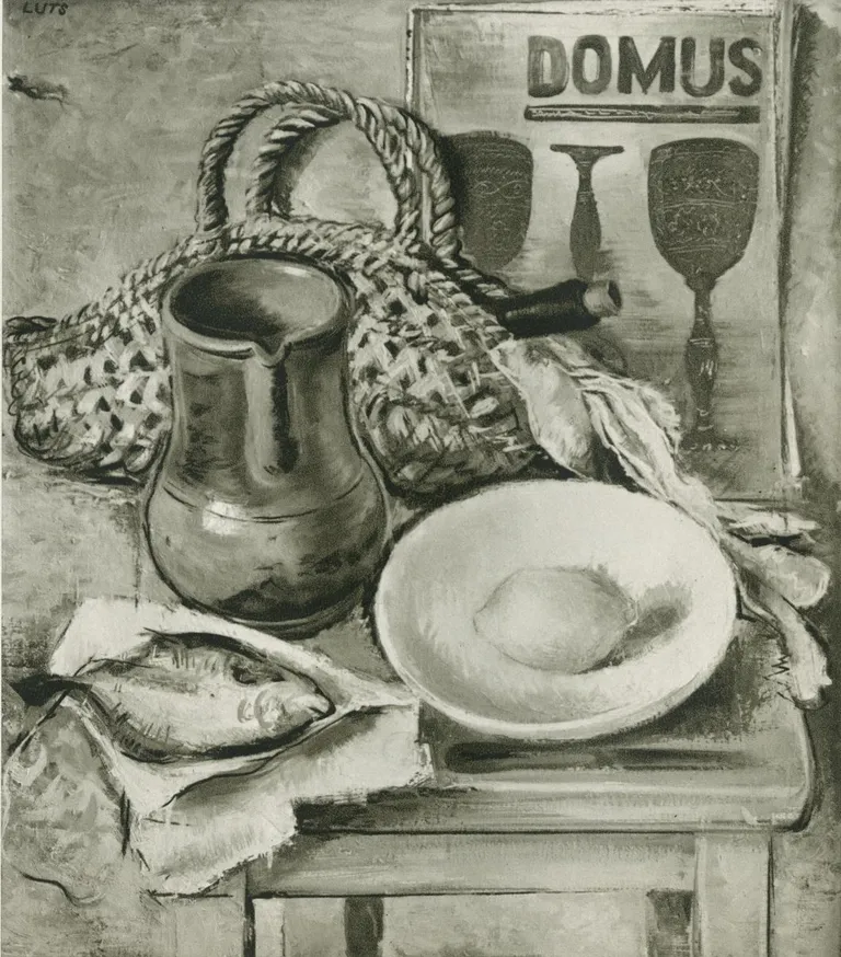 Karin Luts. Natüürmort Domusega. 1930. aastate lõpp. Õli