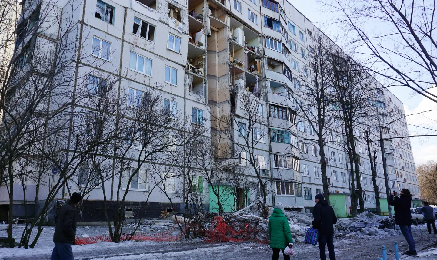 Bojāta dzīvojamā ēka Harkovā.