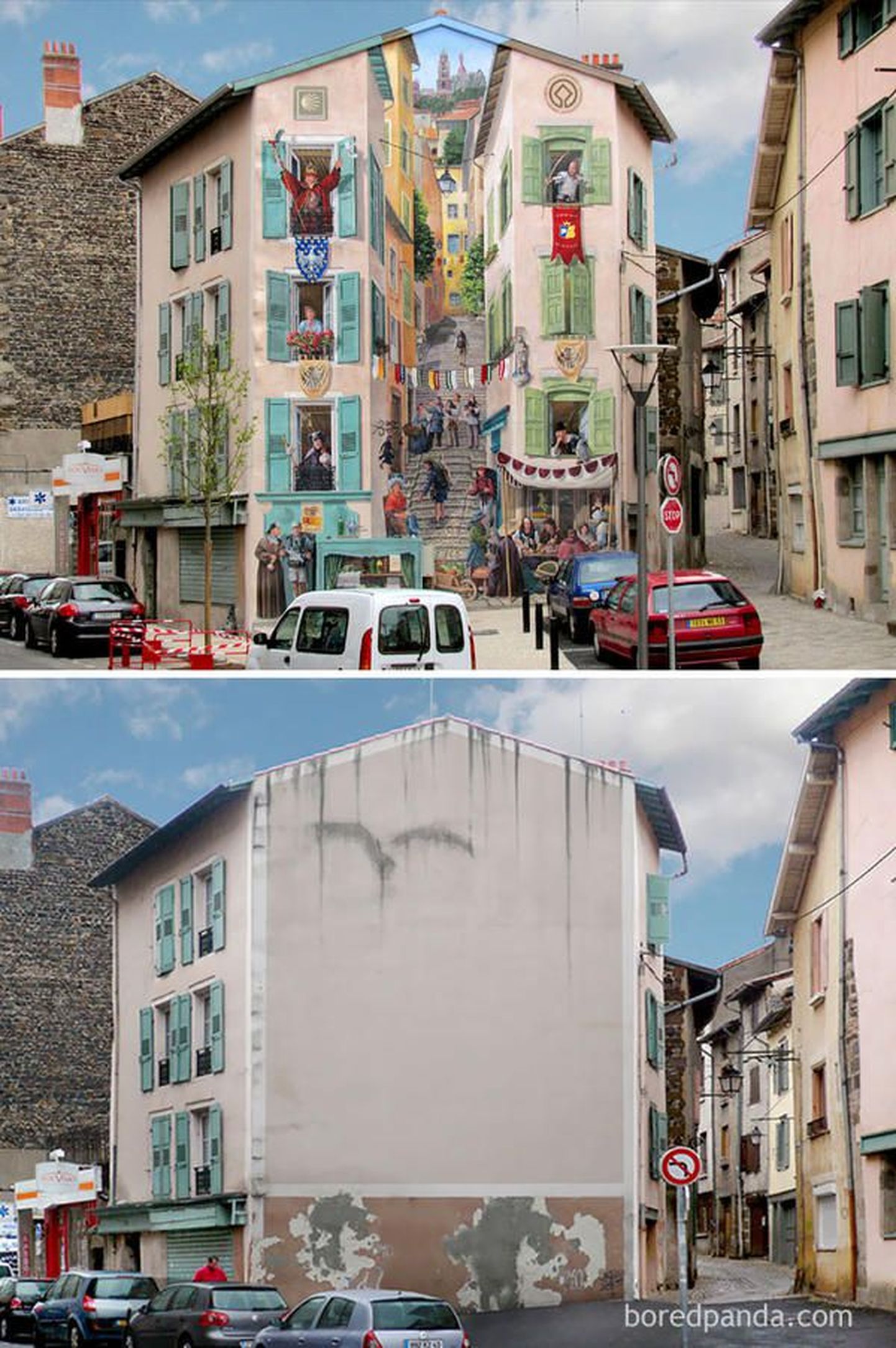 3D роспись на стене дома в Веле, Франция.