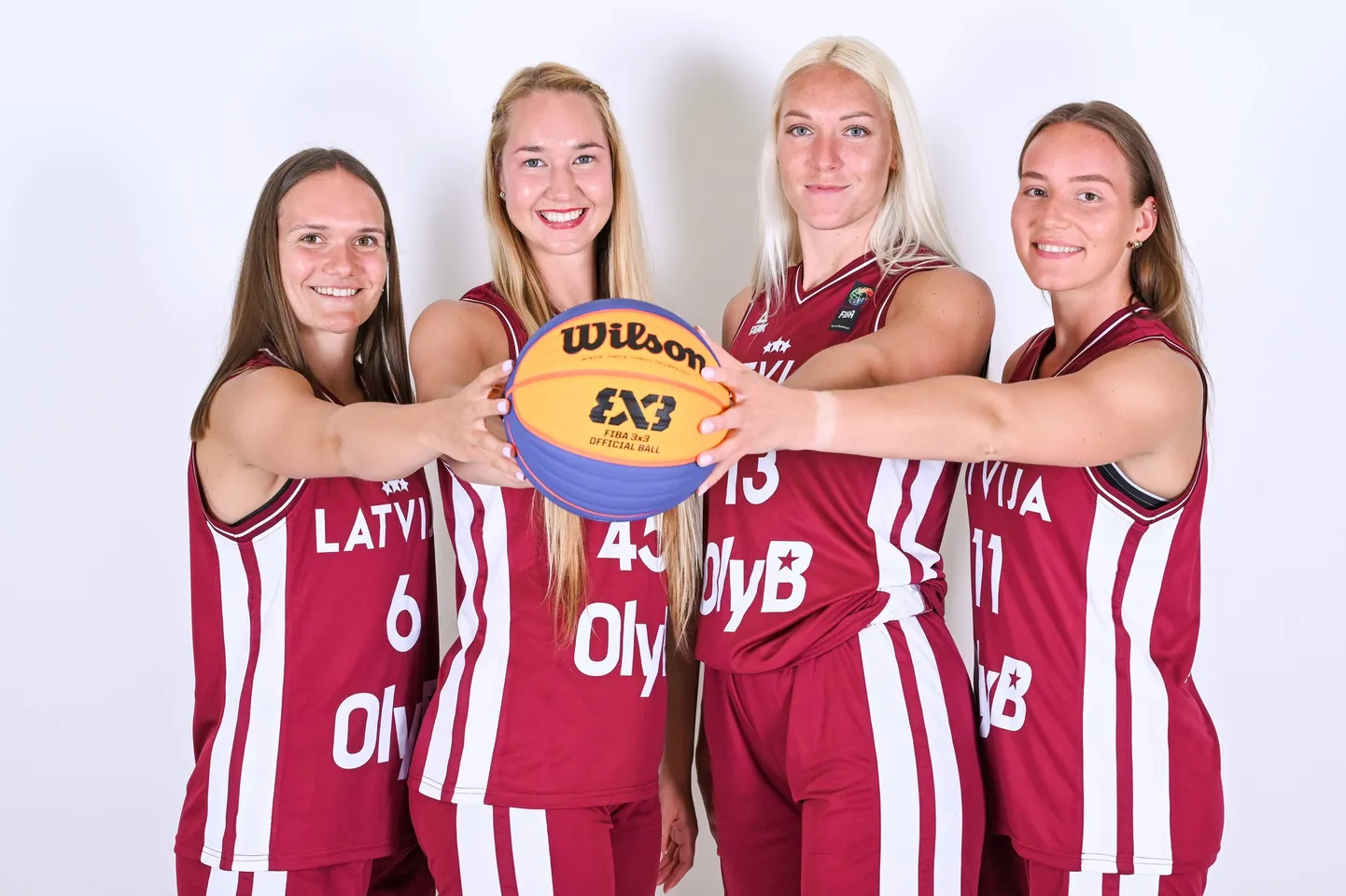 Latvijas 3x3 basketbola izlases spēlētājas Ketija Vihmane, Digna Strautmane, Marta Miščenko un Paula Mauriņa