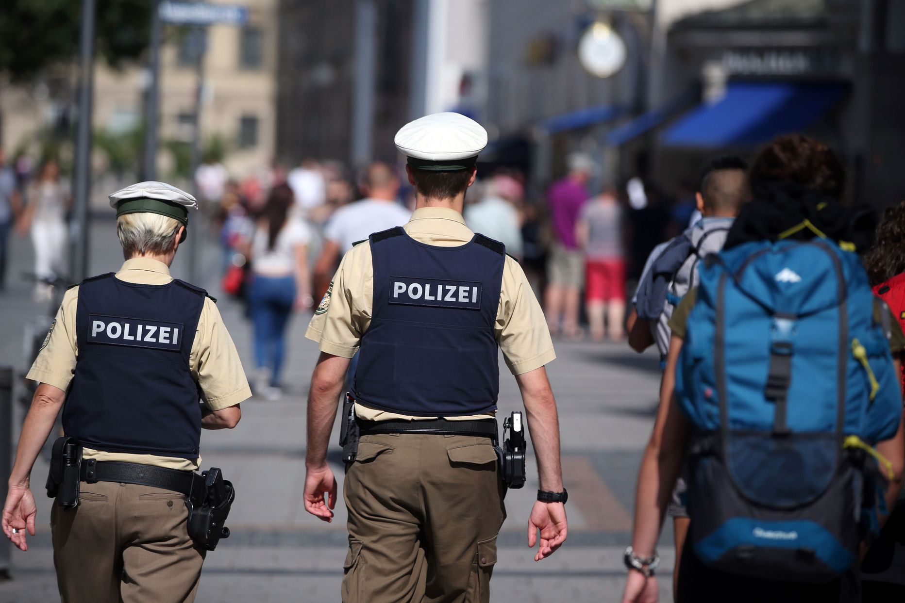 Полицейский патруль в Мюнхене.