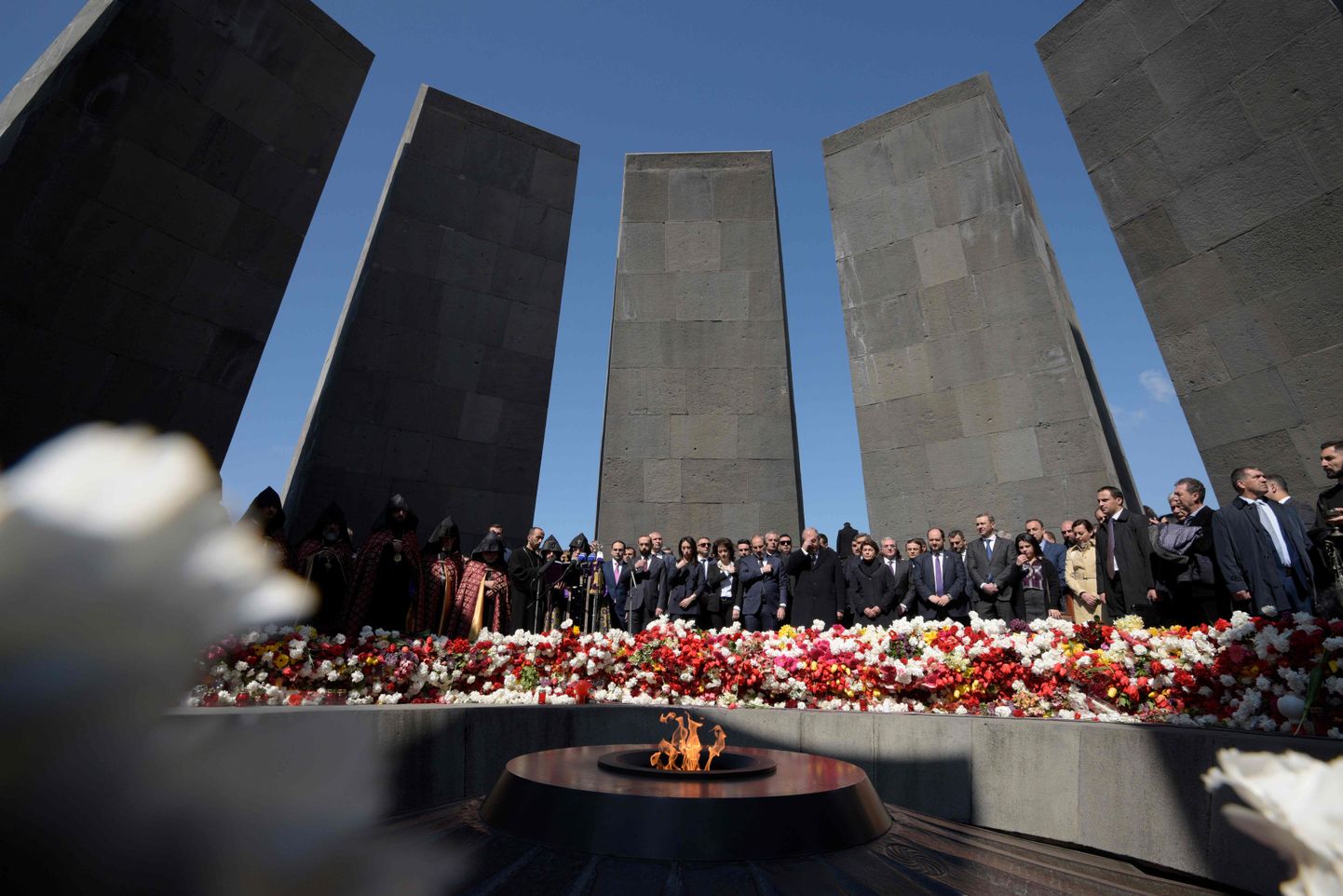 Mälestusüritus armeenlaste genotsiidi memoriaalis Jerevanis.