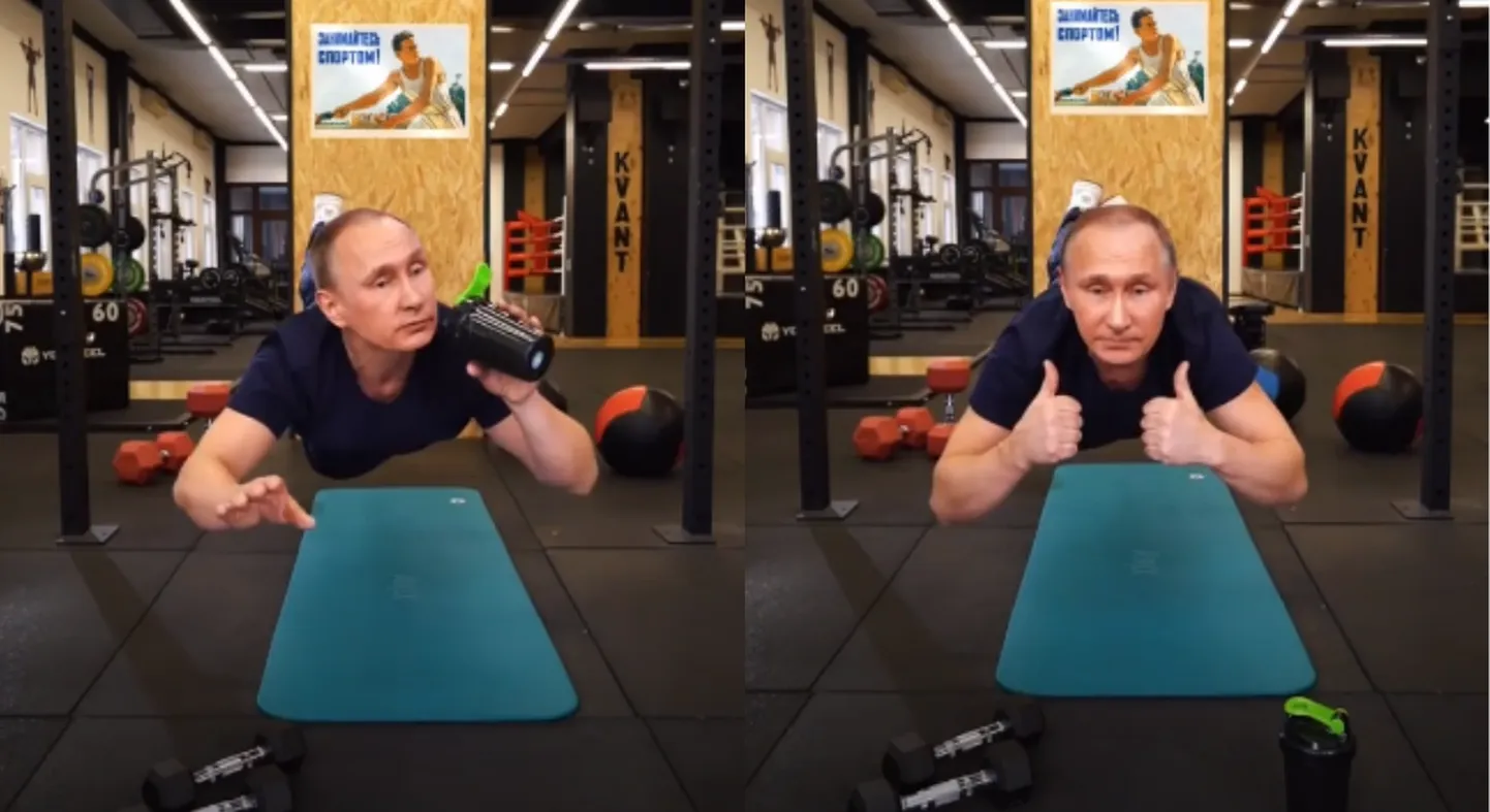 Venemaa president Vladimir Putini kehastamine. Kuvatõmmis videost. Elu24 kollaaž.