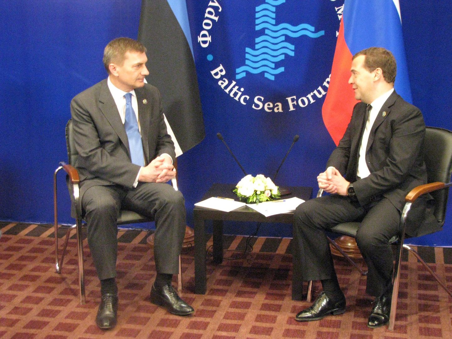 Peaminister Andrus Ansip ja Venemaa peaminister Dmitri Medvedev.