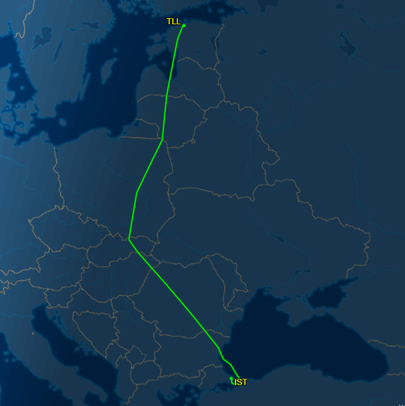 TK1424 numbri all opereerinud lennuk sõitis üle Poola ja võttis siis kursi Istanbulile.