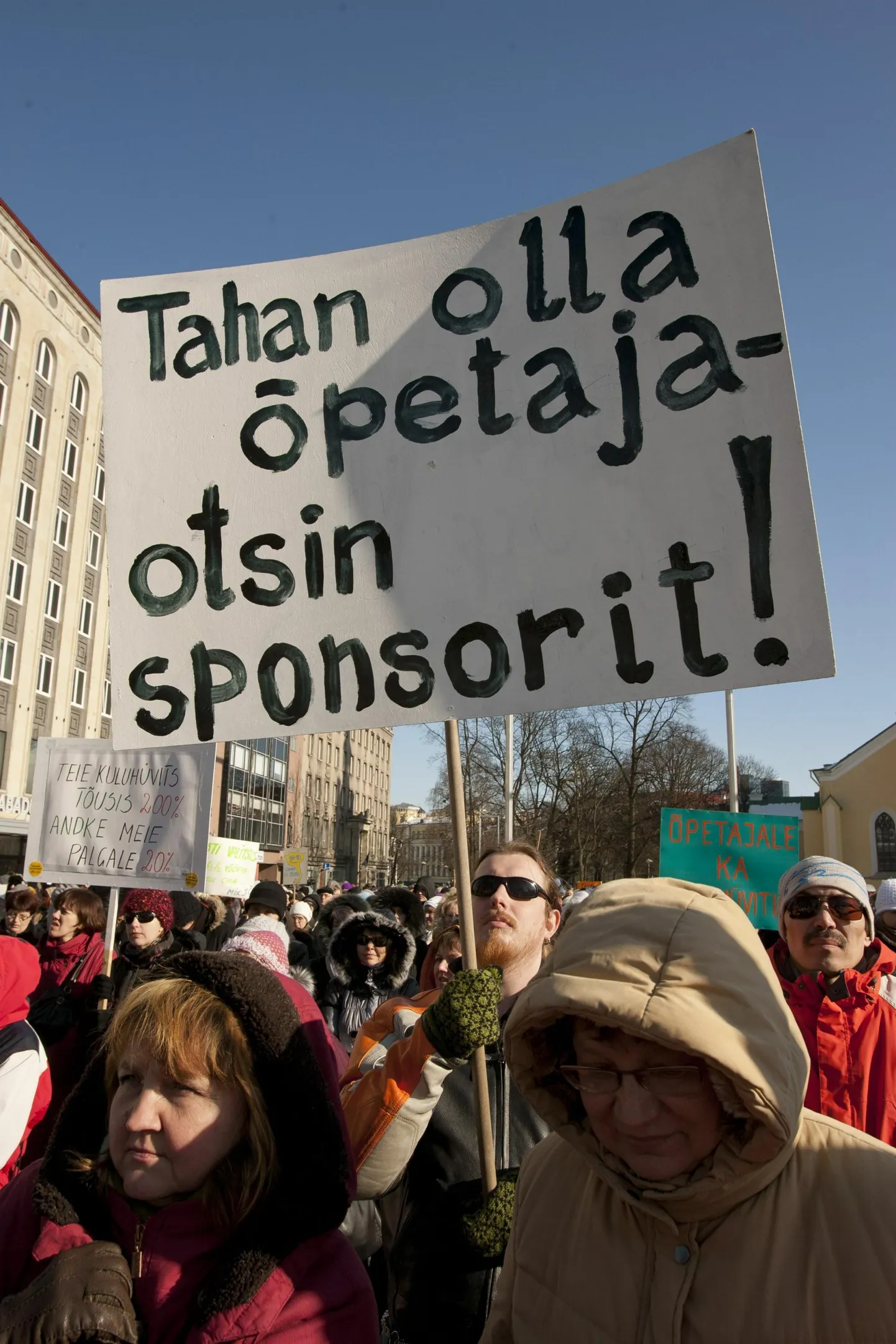 Õpetajate streigi plakat aastast 2012.