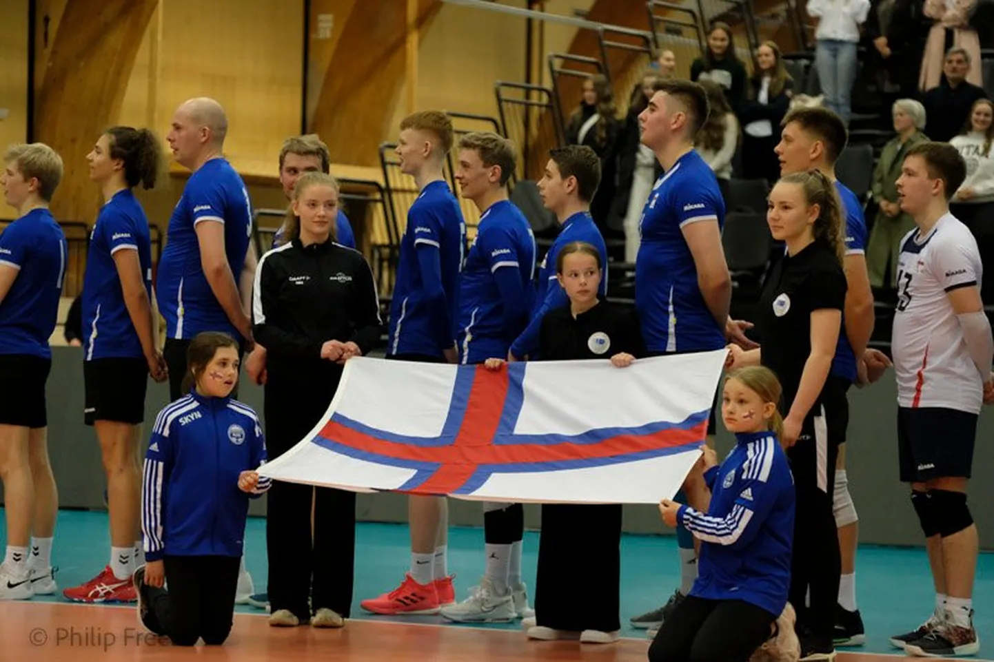 Fääri saarte meeste võrkpallikoondis kevadisel SCA finaalturniiril.