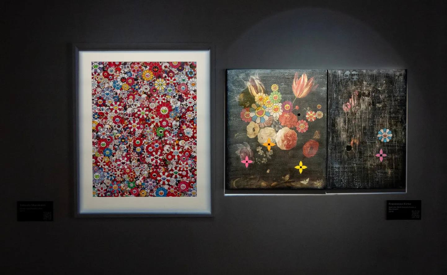 Takashi Murakami, «Skulls and Flowers Red». Francesca Kirke, «Still Life With Details From a Murakami» PoCo-s.