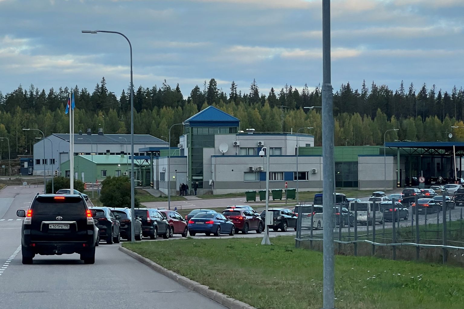 Automašīnu rinda uz Krievijas-Somijas robežas 22. septembrī