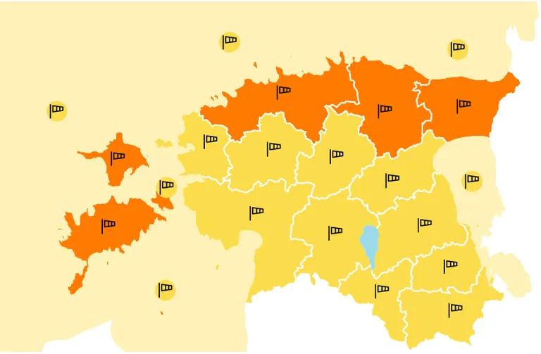 Keskkonnaagentuur andis tugeva tuule pärast kogu Eestile hoiatuse.