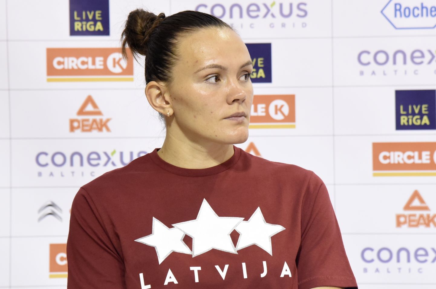 Latvijas sieviešu basketbola izlases spēlētāja Anete Šteinberga. 