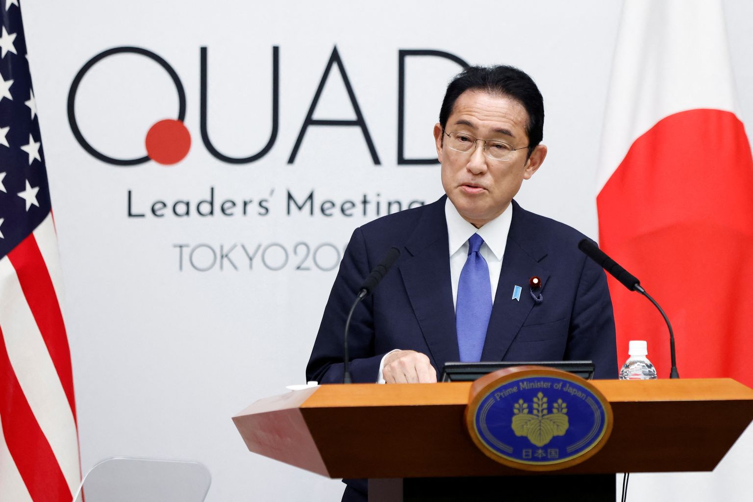 Jaapani peaminister Fumio Kishida Neliku tippkohtumisel Tokyos.