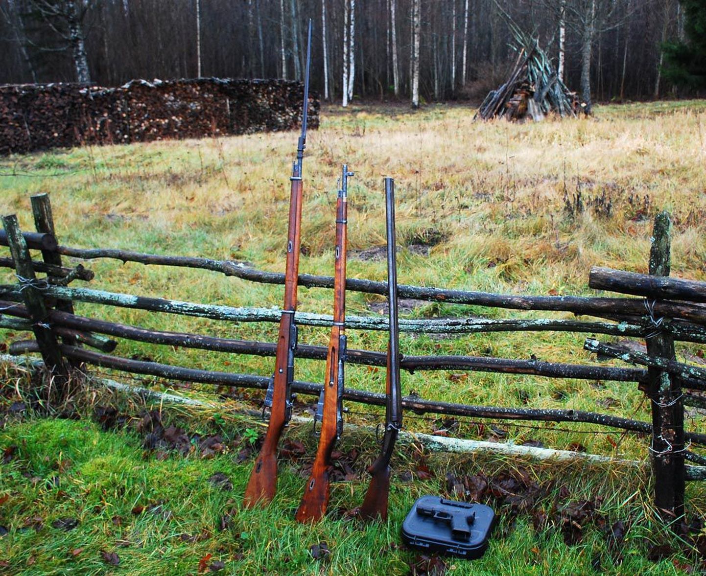 Pärnumaa mehel Eimar Tähel on kodus päranduseks saadud vanaaegne jahipüss, leitud vintpüssid ja ostetud püstol.