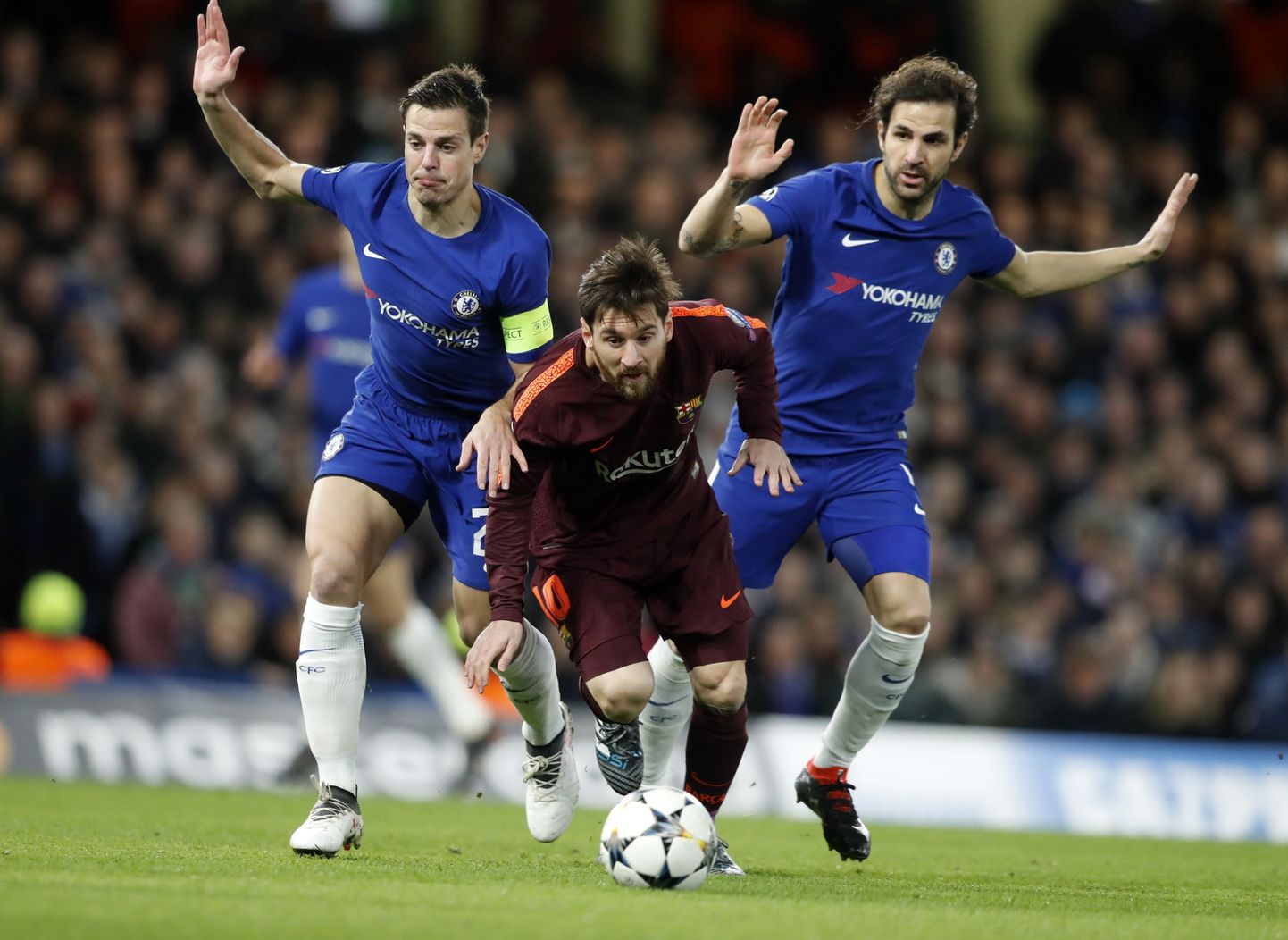Lionel Messi (keskel) lõi Barcelona viigivärava