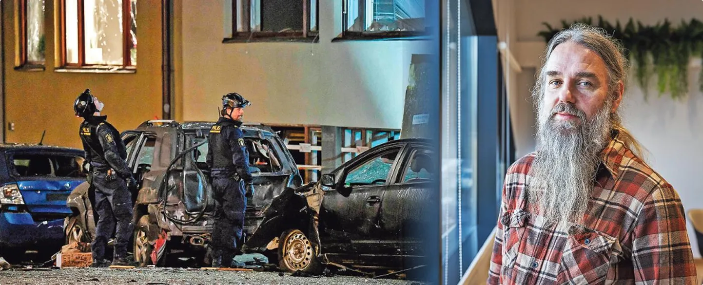 Tüüpiline juhtum: Rootsi politsei uurib Stockholmi jõukas Östermalmi piirkonnas plahvatuse läbi kahjustada saanud elamut ja autosid. Religiooniuuringute professor Göran Larsson on viimasel kümnendil uurinud, kuidas globaalsed konfliktid mõjutavad kohalikke kogukondi ja nende agressiivset käitumist.