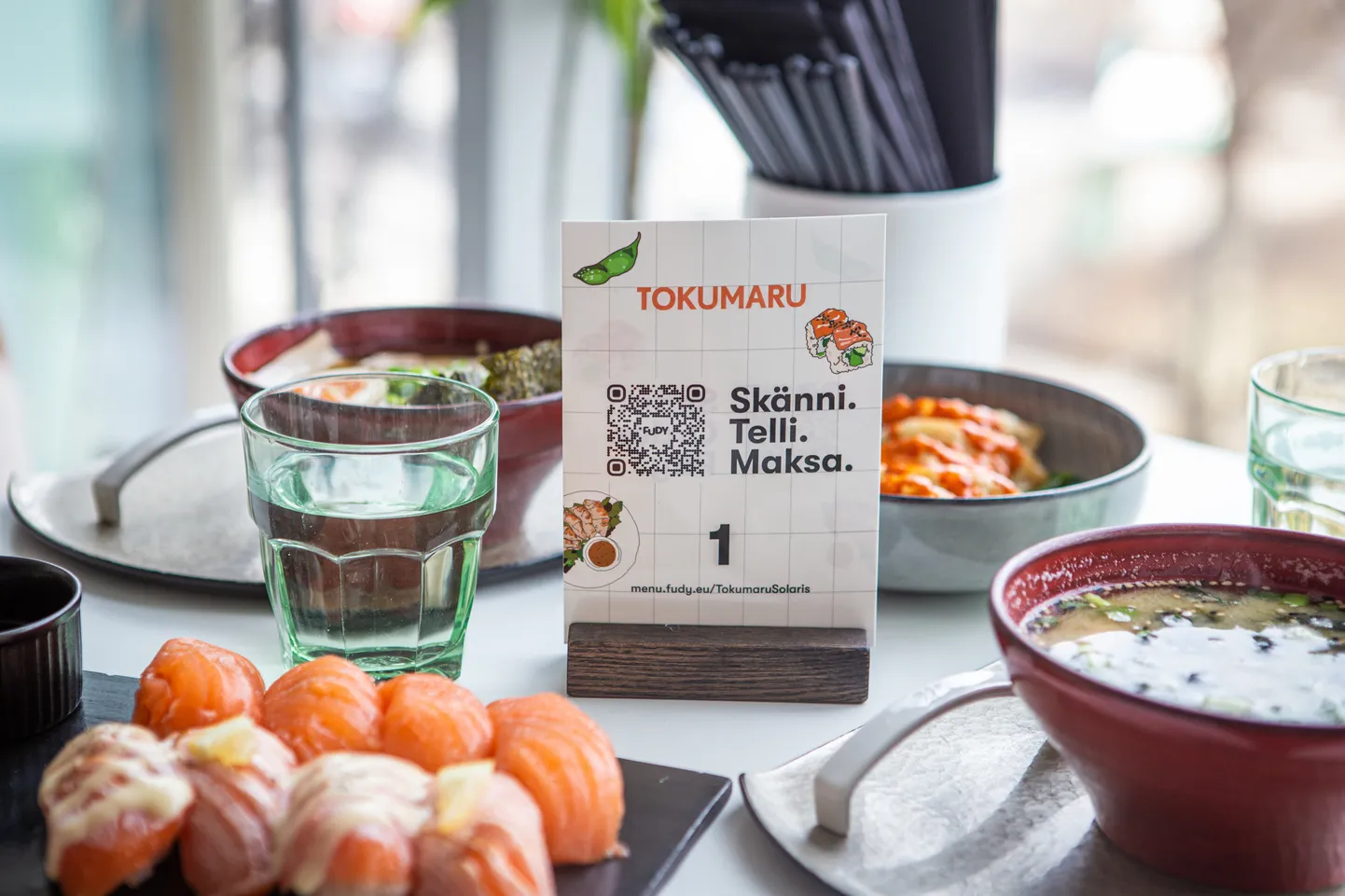 Fody maksesüsteem Tokumaru söögikohas.