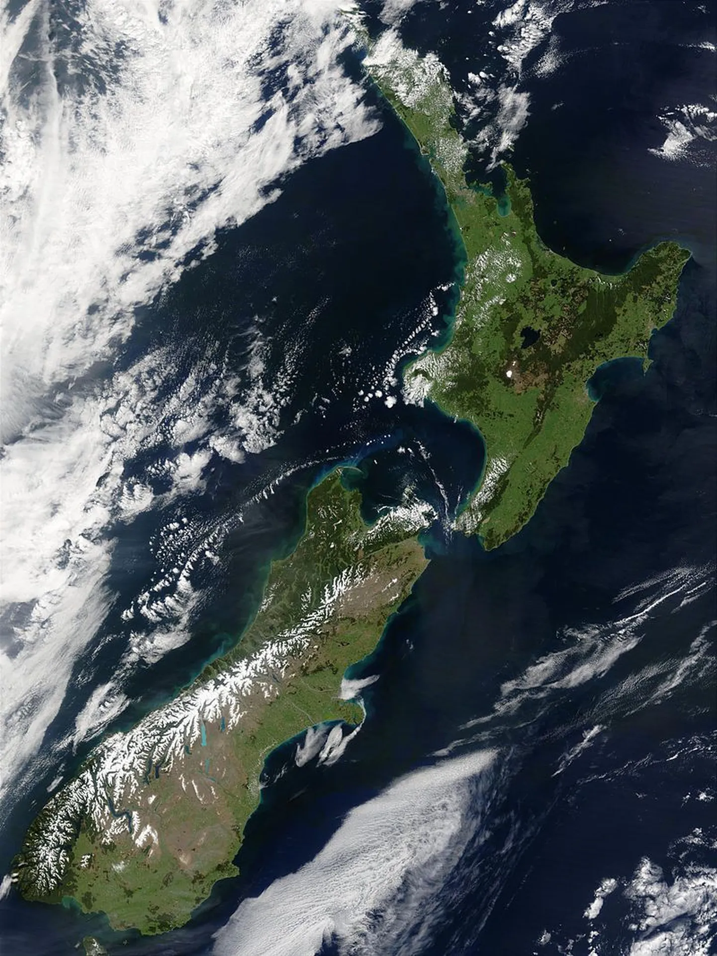 Satelliidilt tehtud foto Uus-Meremaast.