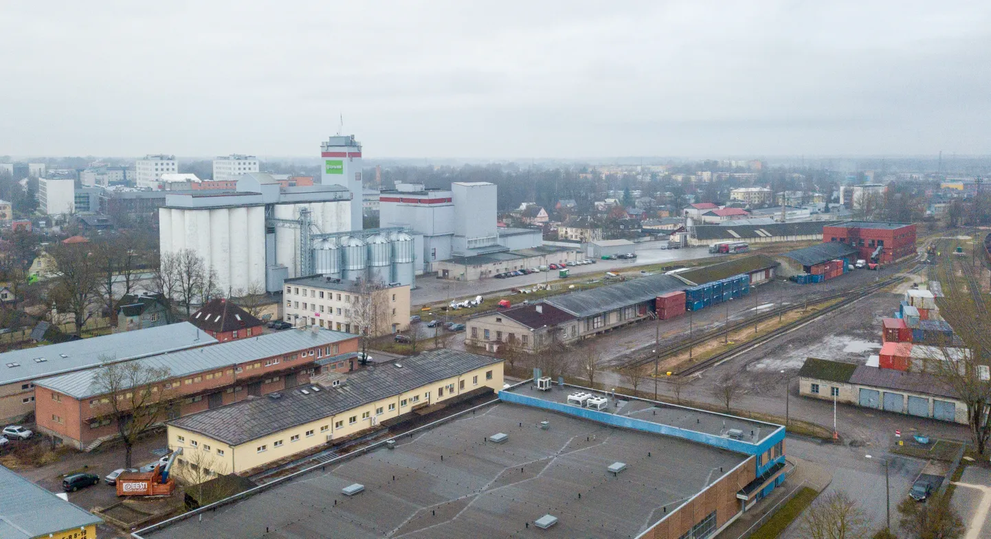 Вид с дрона на комплекс Tartu Mill.