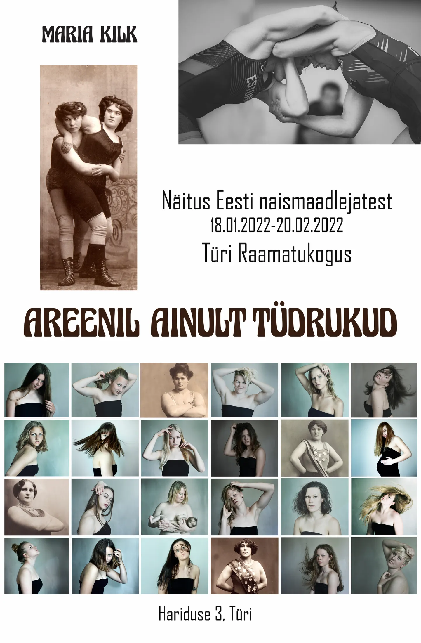 Türi raamatukogu ootab omapärasele fotonäitusele, kus au sees on naismaadlejad.