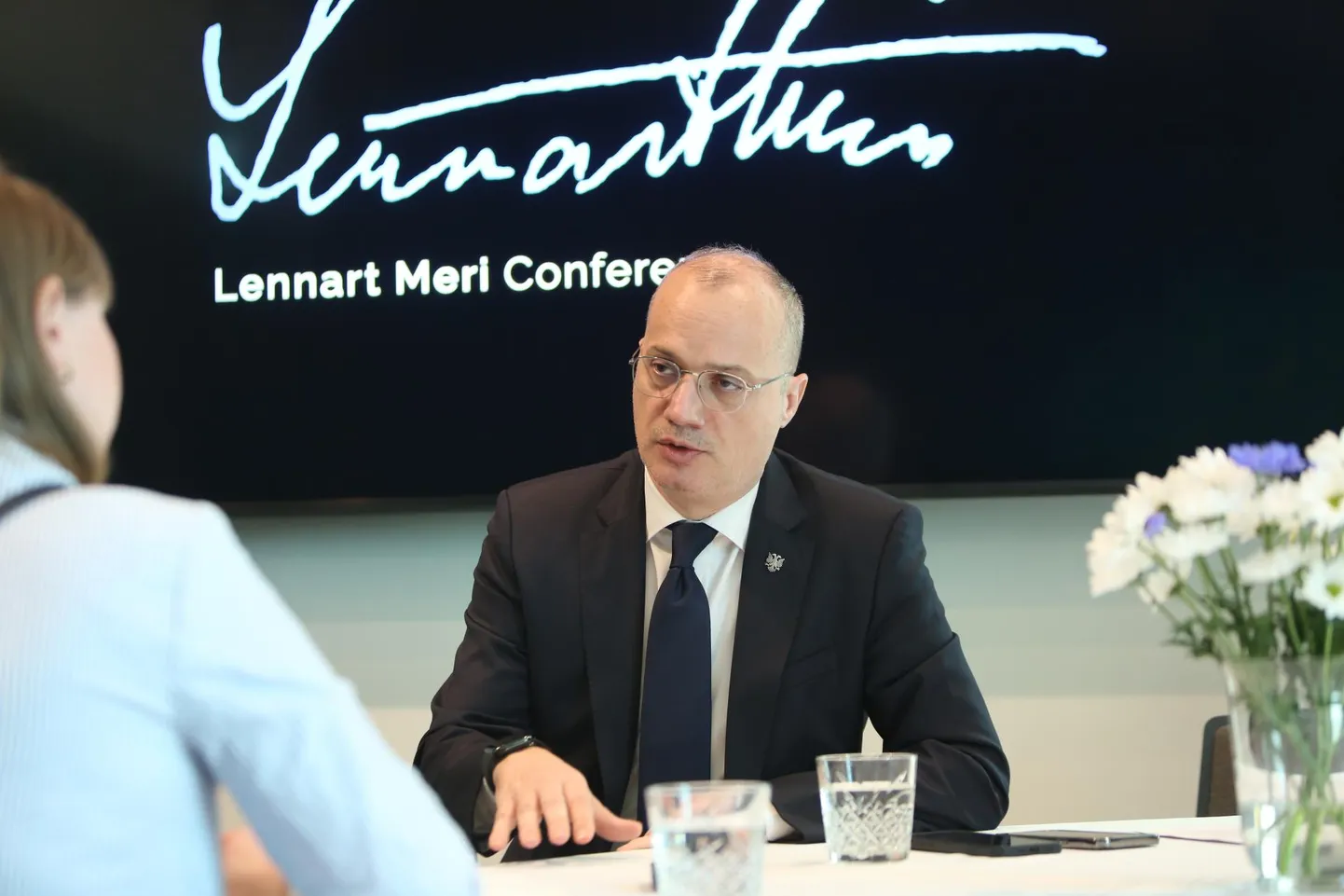 Albaania Euroopa ja välisasjade minister Igli Hasani Tallinnas Lennart Meri konverentsil.