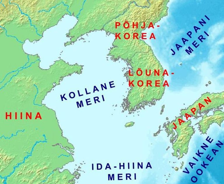 Põhja- ja Lõuna-Korea kaardil