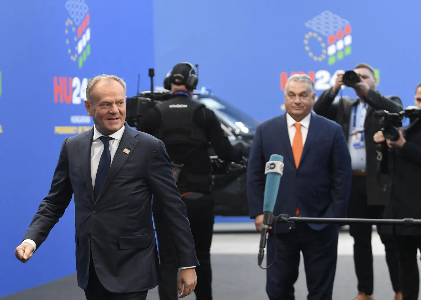 Poola peaminister Donald Tusk ja Ungari peaminister Viktor Orbán Budapestis 8. novembril 2024. aastal.