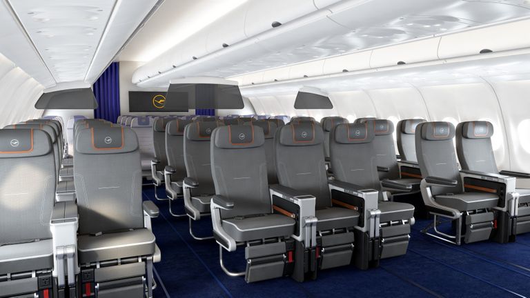 Lufthansa praegu pakutav Premium Economy klass Airbus 340 lennukis. 