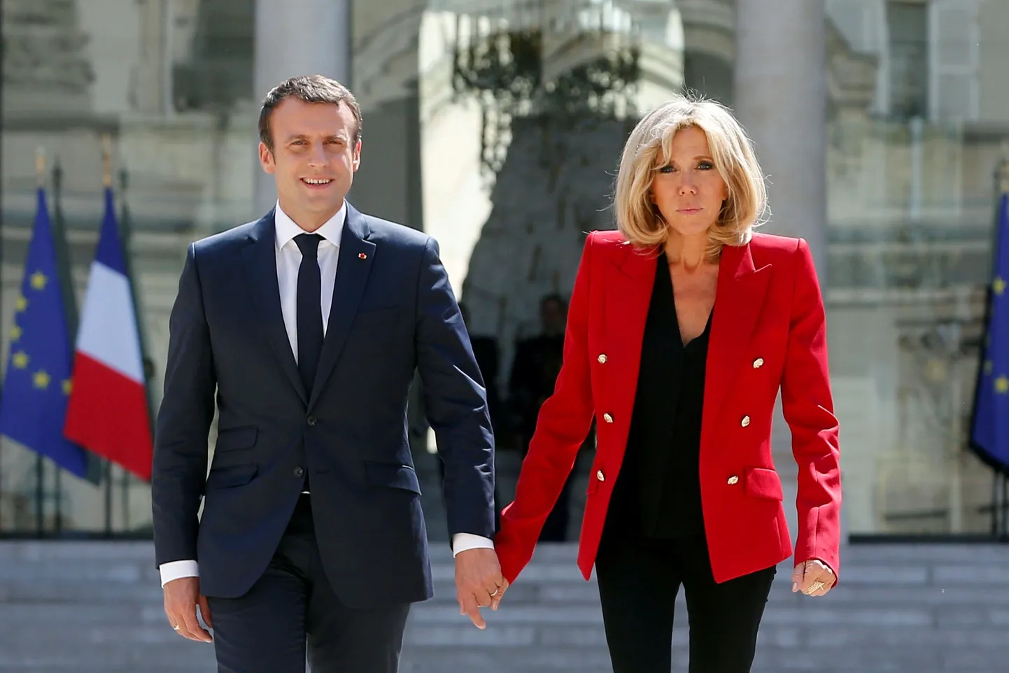 Prantsusmaa president Emmanuel Macron ja esileedi Brigitte Macron.