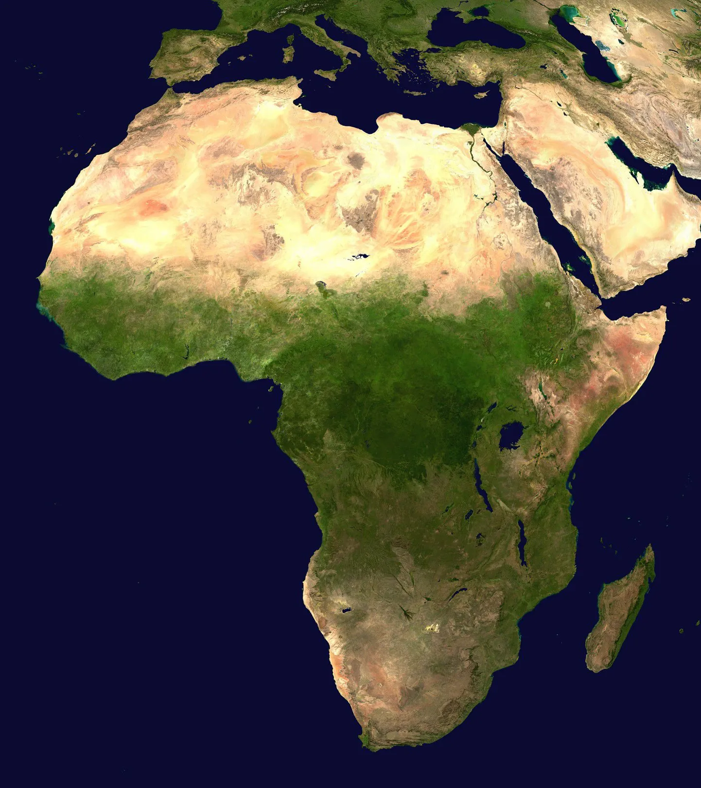 Satelliitfoto Aafrika mandrist.