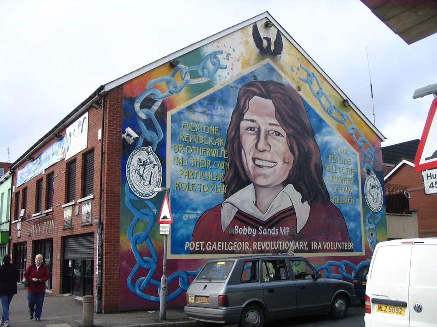 Põhja-Iiri vabariiklaste ilmselt tuntuim vastupanu sümbol: Belfasti Sinn Feini kontorile maalitud Bobby Sands.