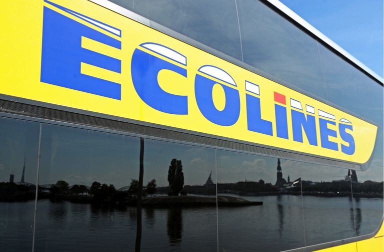 Автобус Ecolines в Риге, Латвия.