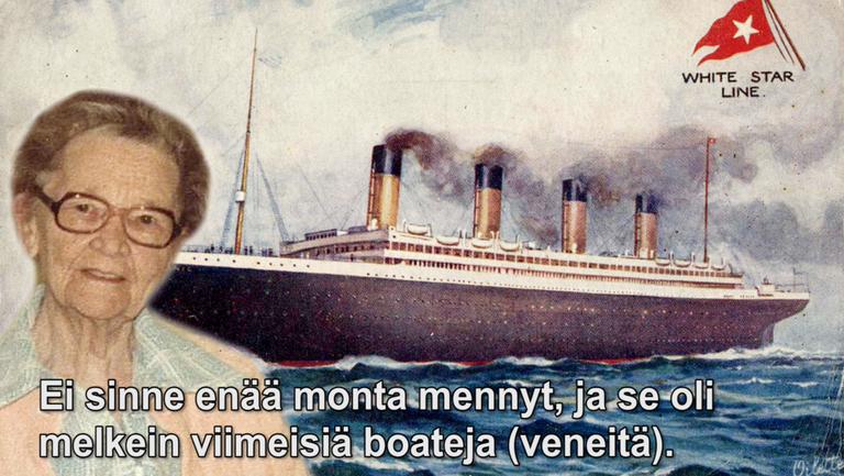 18-aastasena Titanicult pääsenud Anna Turja (õnnetuse hetkel Anna Sofia Sjöblom) / Ekraanitõmmis Ilta-Sanomate intervjuu kattevideost