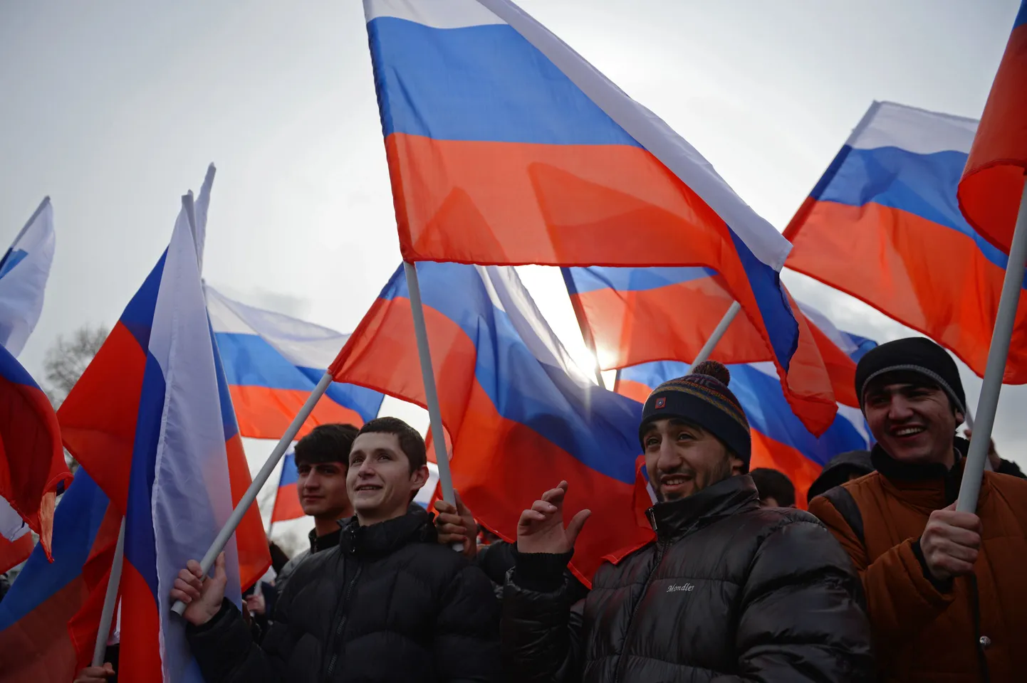 Jekaterinburgi elanikud selle aasta märtsis tähistamas Krimmi annekteerimise aastapäeva.