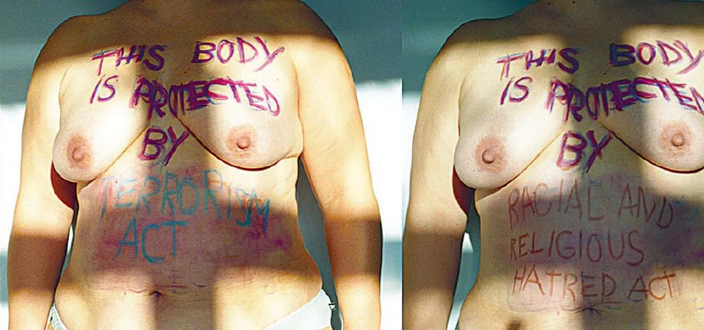 «See keha on kaitstud» 
näituselt «kaitstud»(2008)