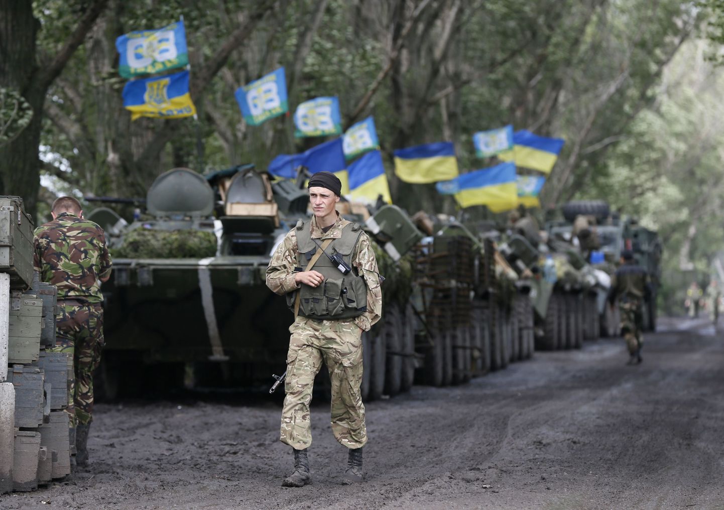 Ukraina sõdurid Slovjanski lähistel.