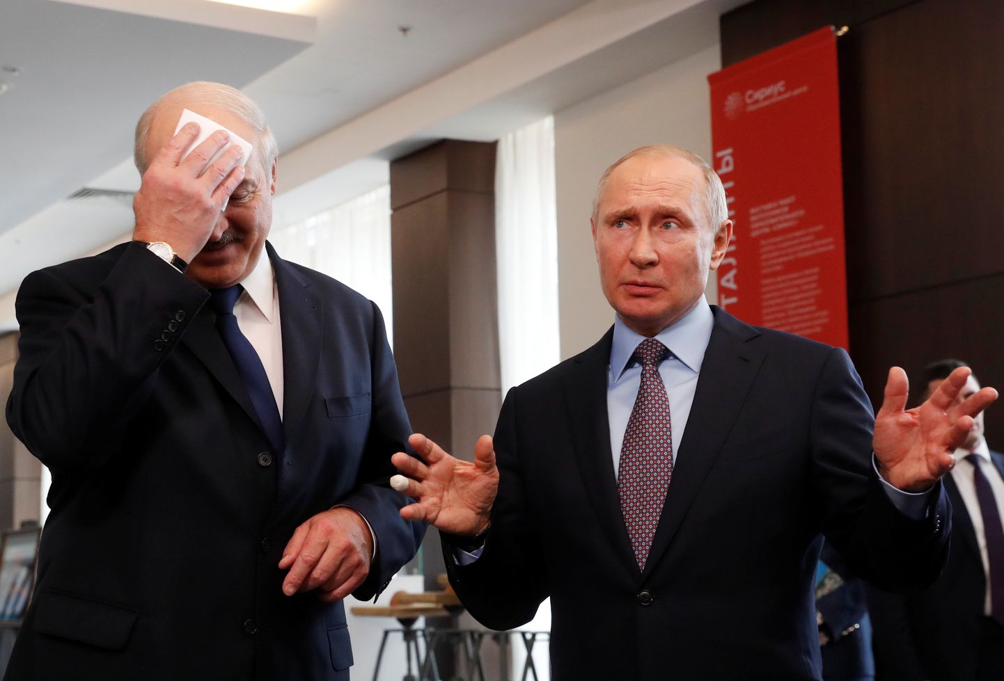Baltkrievijas prezidents Aleksandrs Lukašenko un Krievijas prezidents Vladimirs Putins.