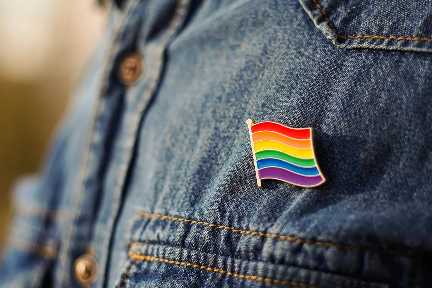 Значок с флагом ЛГБТ. Иллюстративное фото