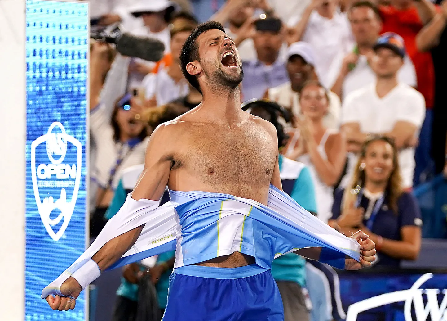 Novak Djokovic pärast Cincinnati tippturniiri finaalis Carlos Alcarazi alistamist.